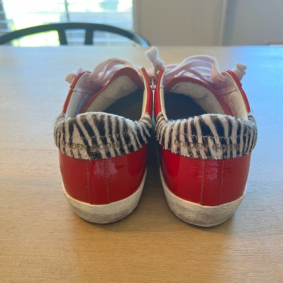 Red Superstar Sneakers with White Star size 38.  Like new - Picture 2 of 5